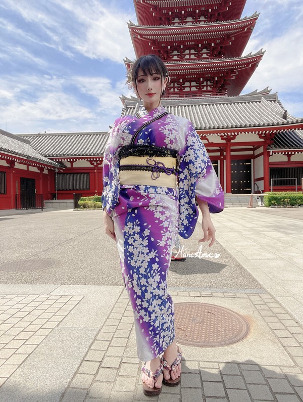 Hane Ame 雨波写真 – Original Violet Kimono 紫羅蘭夏日浴衣